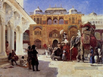  arrivée - Arrivée du Prince Humbert Le Rajah au Palais d’Amber Persique Egyptien Indien Edwin Lord Weeks